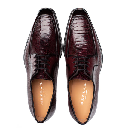 Mezlan Deer & Ostrich Paw Derby - Luxury Leather Shoe
