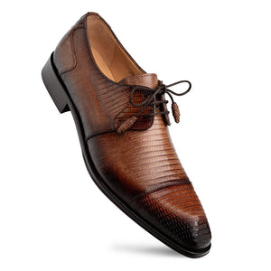 Mezlan Lizard Cap Toe Derby - Luxury Men's Dress Shoe