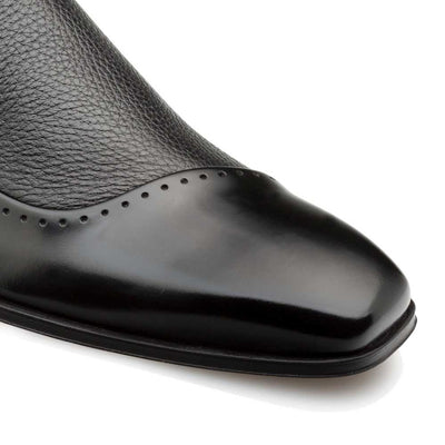 Mezlan Black Deerskin and Calf leather Slip-on for men 5   - from alligatorwarehouse.com