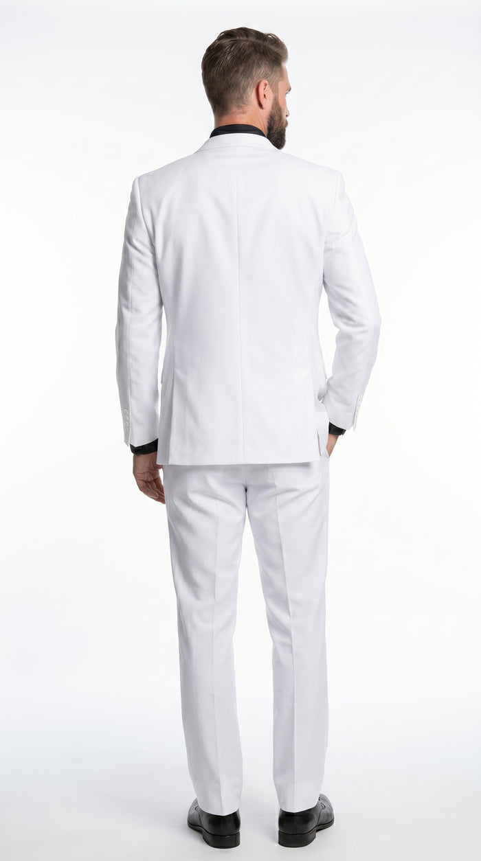 Men’s White Disco Suit with Jacket, Vest and Pants, Saturday Night Style Formal Party Suit