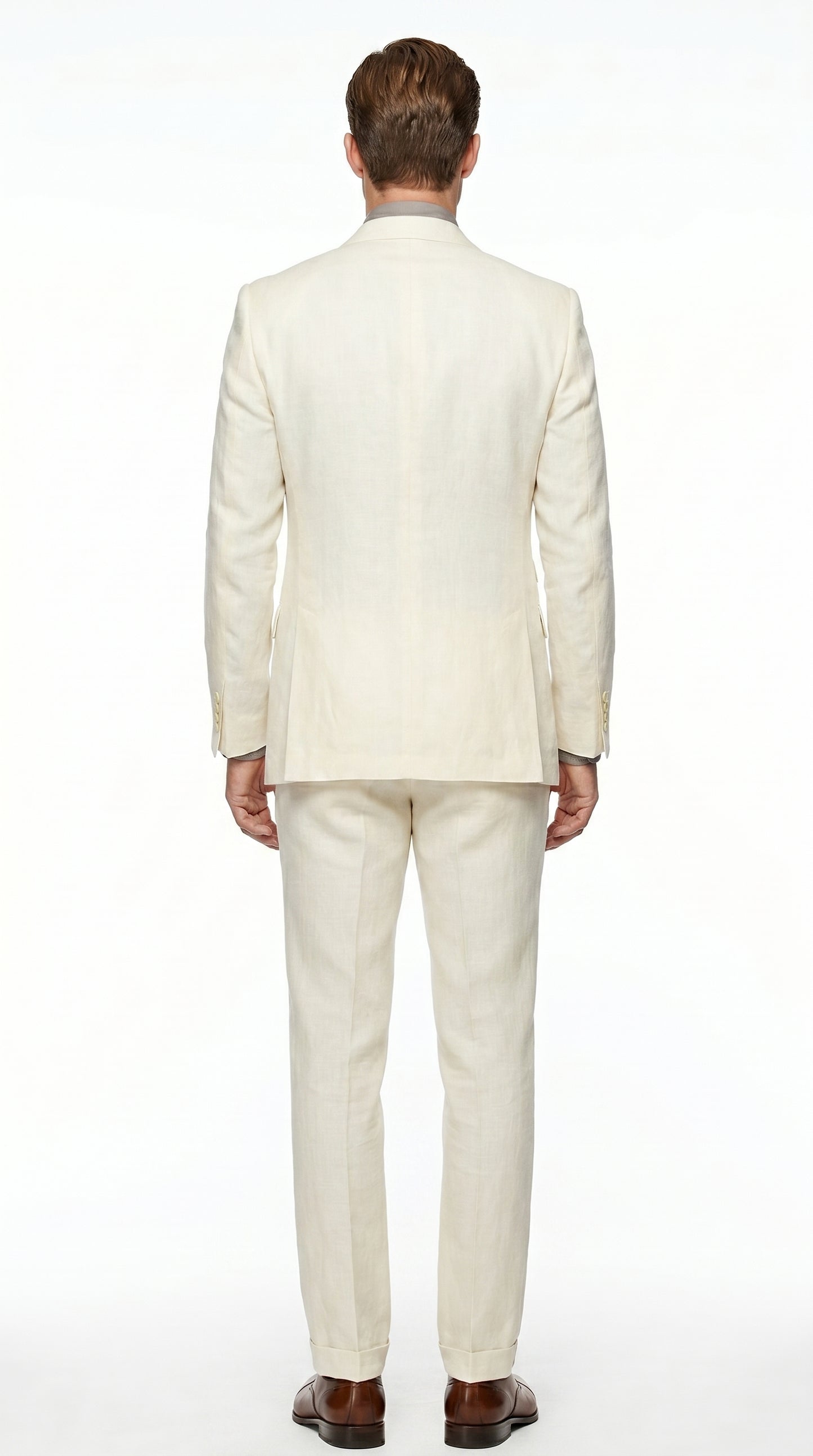Men’s Ivory Great Gatsby Inspired Suit with Jacket, Vest and Pants, Vintage Formal Wedding Suit