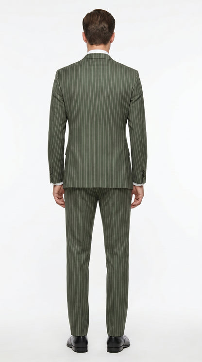 Men’s Charcoal Grey Double Breasted Gangster Pinstripe Suit with Matching Pants