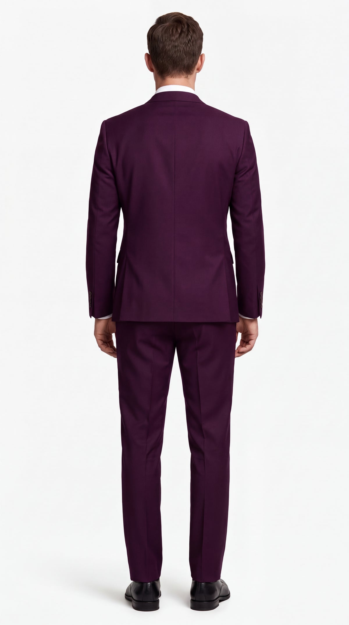 Men's Plum Purple Slim Fit 2-Piece Suit – Modern 2-Button Notch Lapel Wedding, Prom & Formal Dress Suit