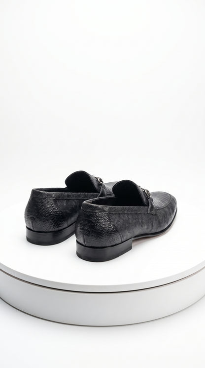 Lombardy Men’s Teju Lizard Bit Loafers – Exotic Leather Slip-On Dress Shoes
