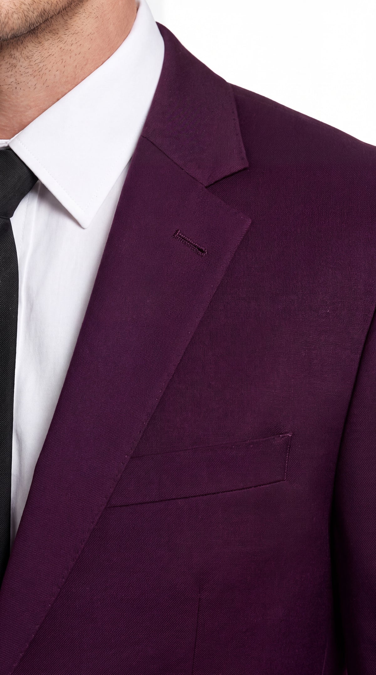 Men's Plum Purple Slim Fit 2-Piece Suit – Modern 2-Button Notch Lapel Wedding, Prom & Formal Dress Suit