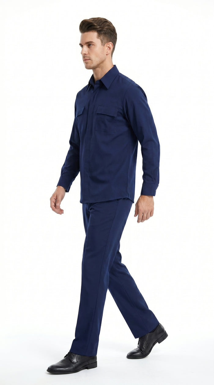 Men’s Apollo King Burgundy 2 Piece Walking Suit with Long Sleeve Shirt Jacket and Matching Pants