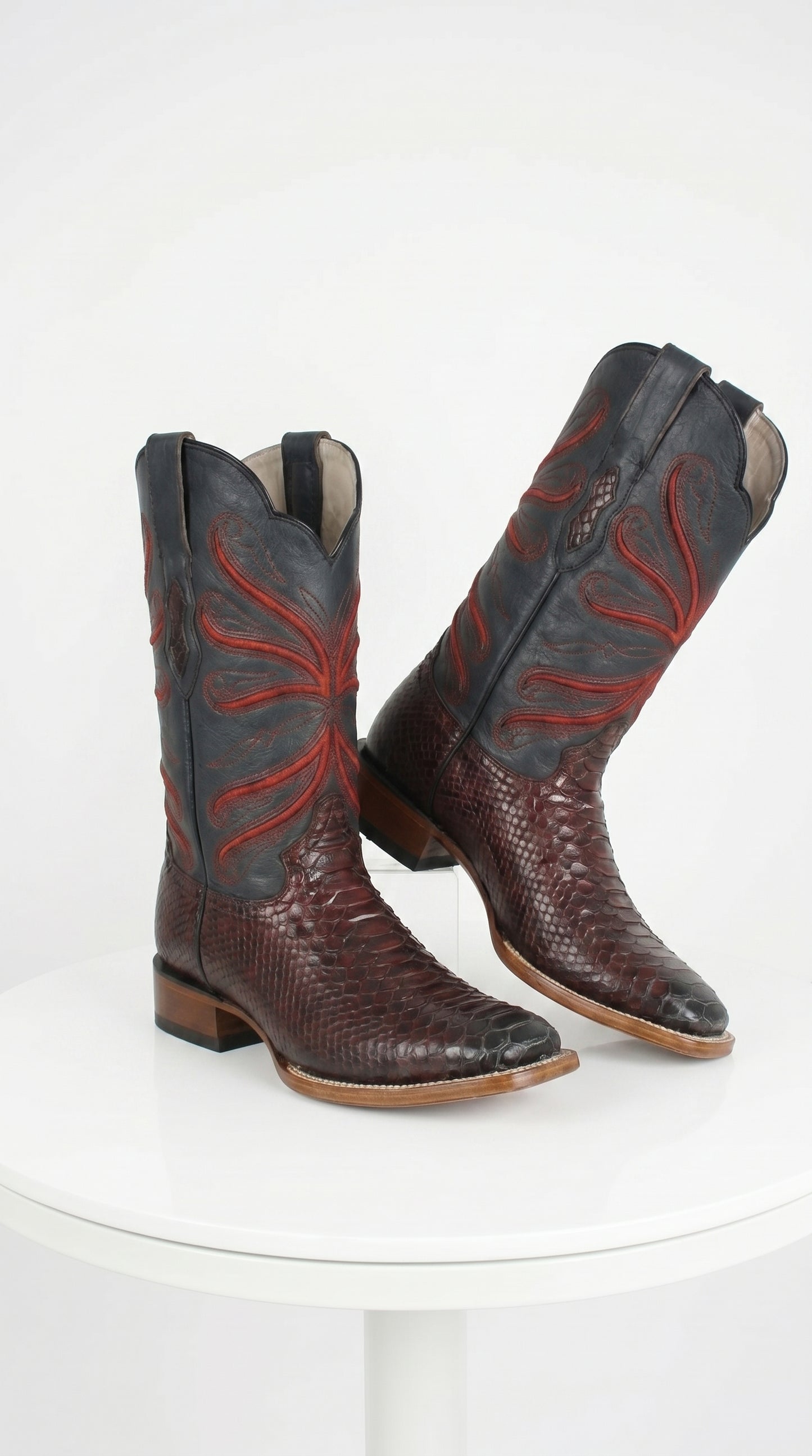 Botas de Piton Grabado Horma Rodeo Cuadrada