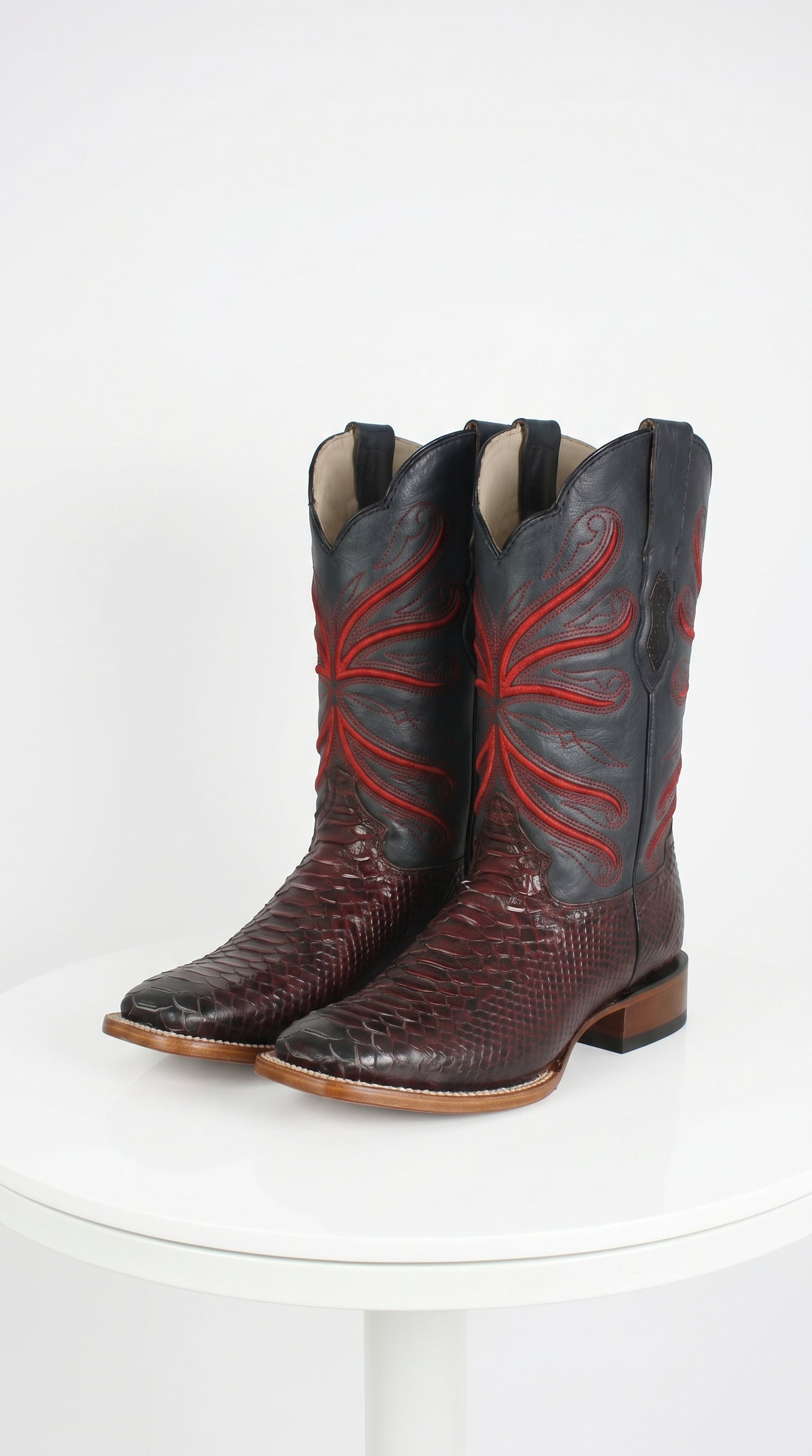 Botas de Piton Grabado Horma Rodeo Cuadrada