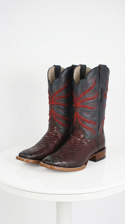 Botas de Piton Grabado Horma Rodeo Cuadrada