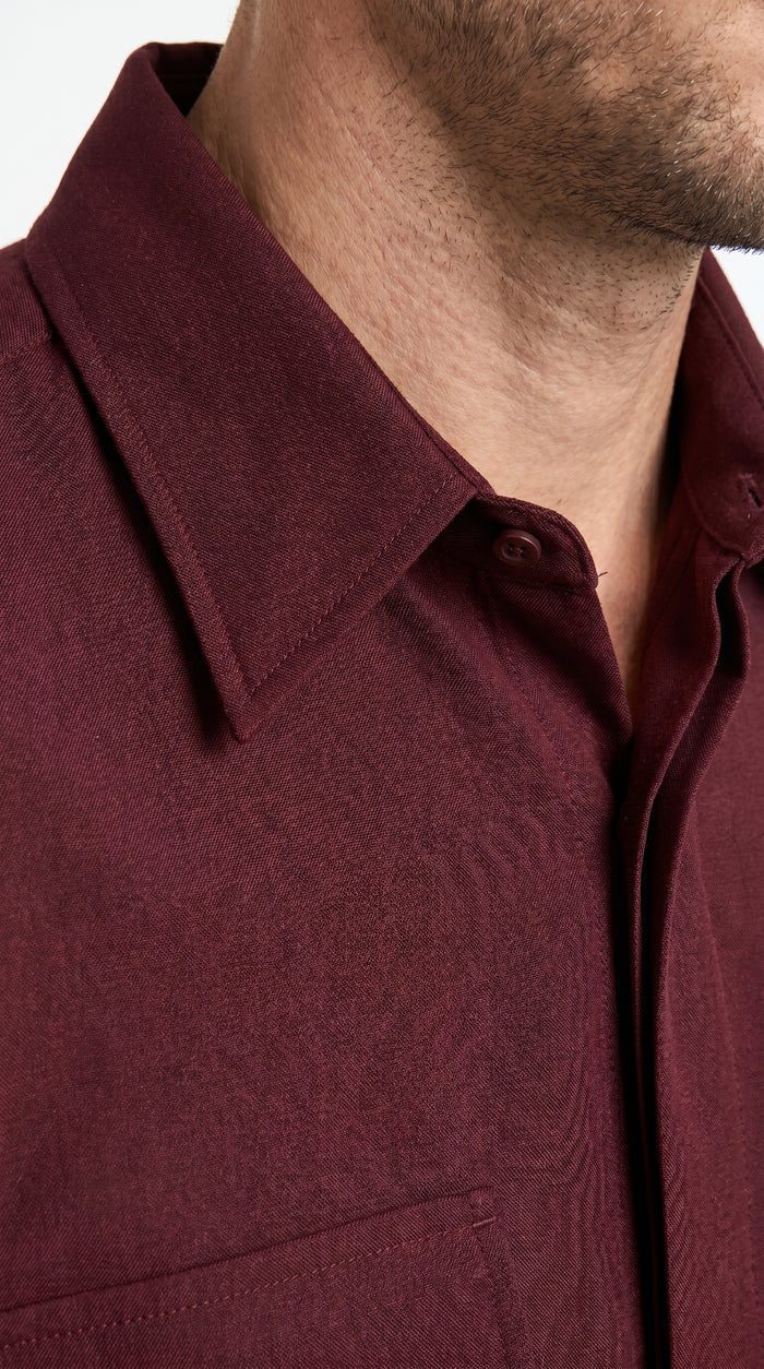 Men’s Apollo King Burgundy 2 Piece Walking Suit with Long Sleeve Shirt Jacket and Matching Pants