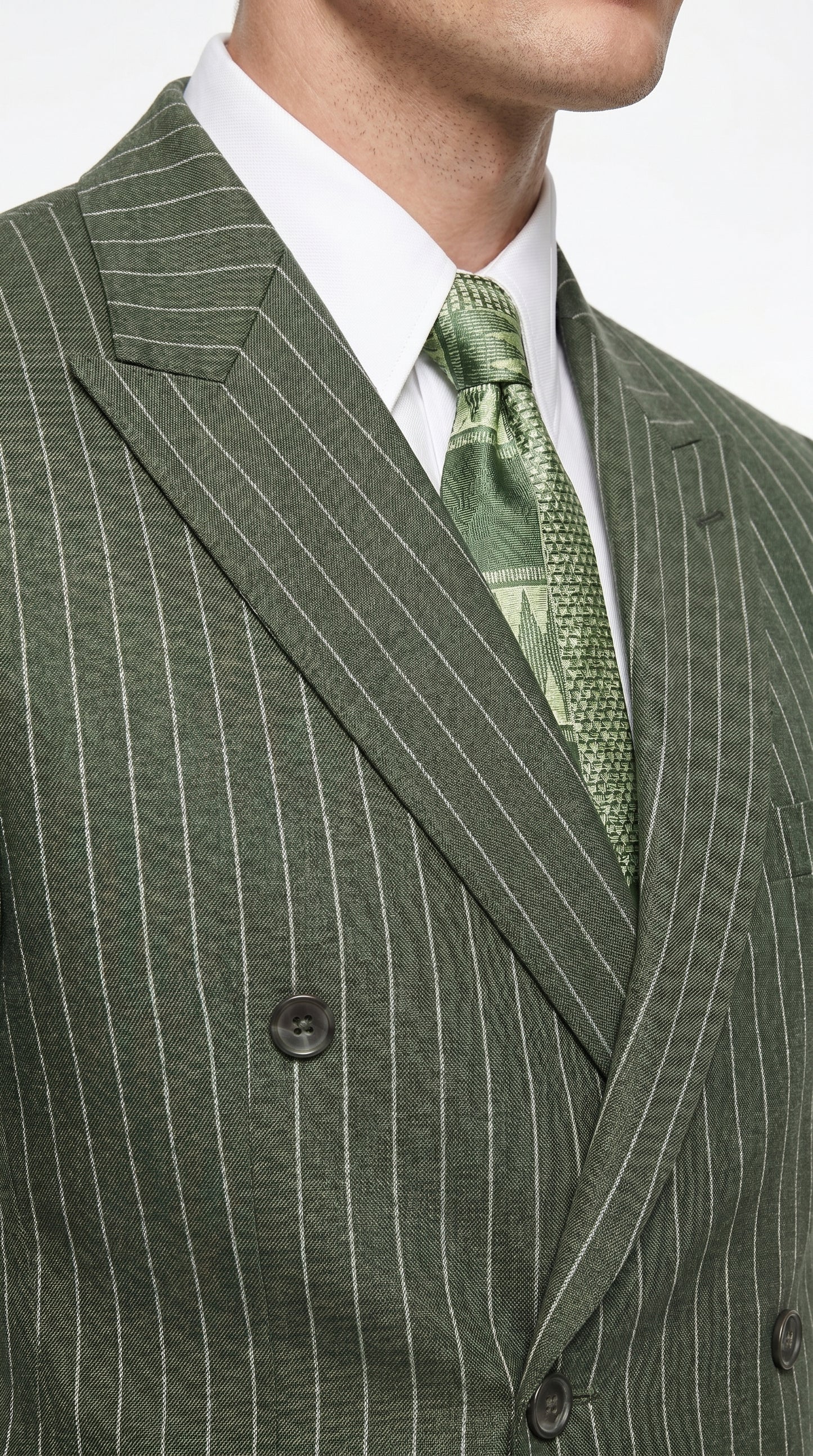 Men’s Charcoal Grey Double Breasted Gangster Pinstripe Suit with Matching Pants