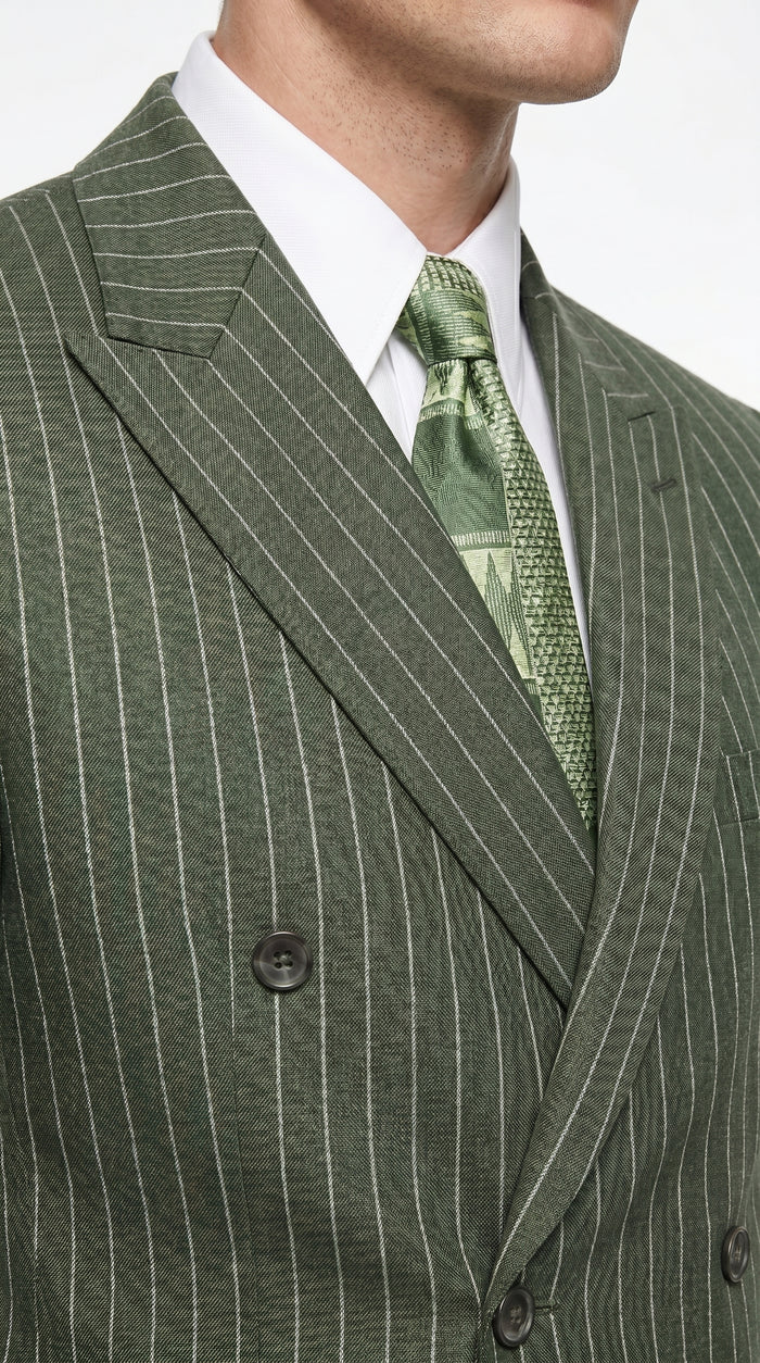 Men’s Charcoal Grey Double Breasted Gangster Pinstripe Suit with Matching Pants