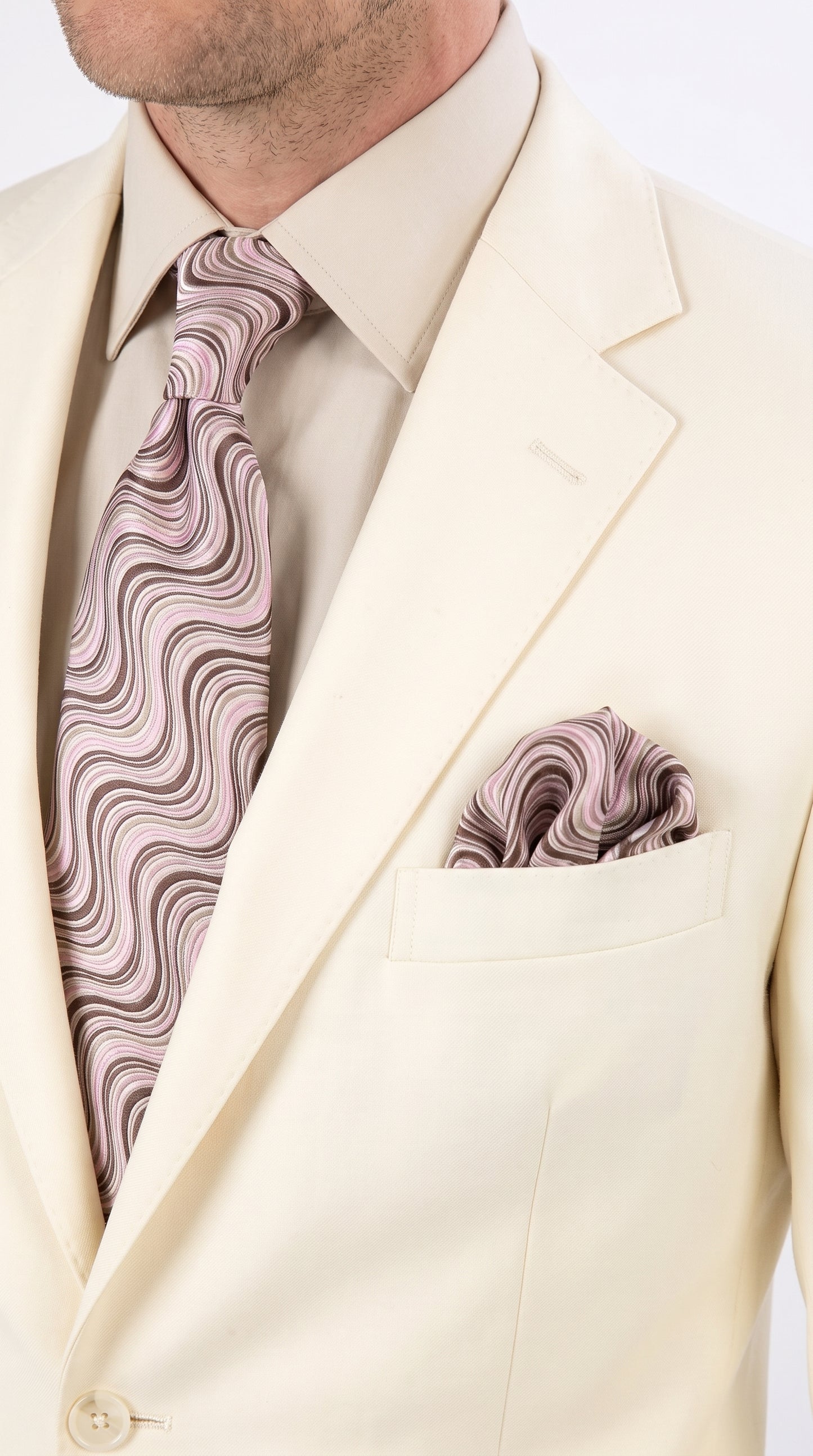 Apollo King Men’s Ivory Poplin Suit, 2 Button Modern Formal Wedding Dress Suit