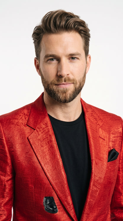 Men’s Red Casino Movie Inspired Blazer, Robert De Niro Style Formal Party Jacket