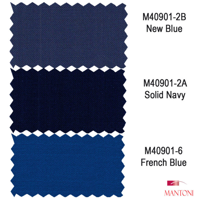 Mantoni 2-Button Slim or Modern Fit in 3-Blue Navy Fabrics
