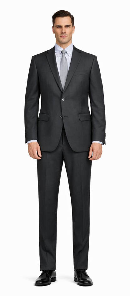 Mantoni Black or Gray 2-Button Slim or Modern Fit Suit