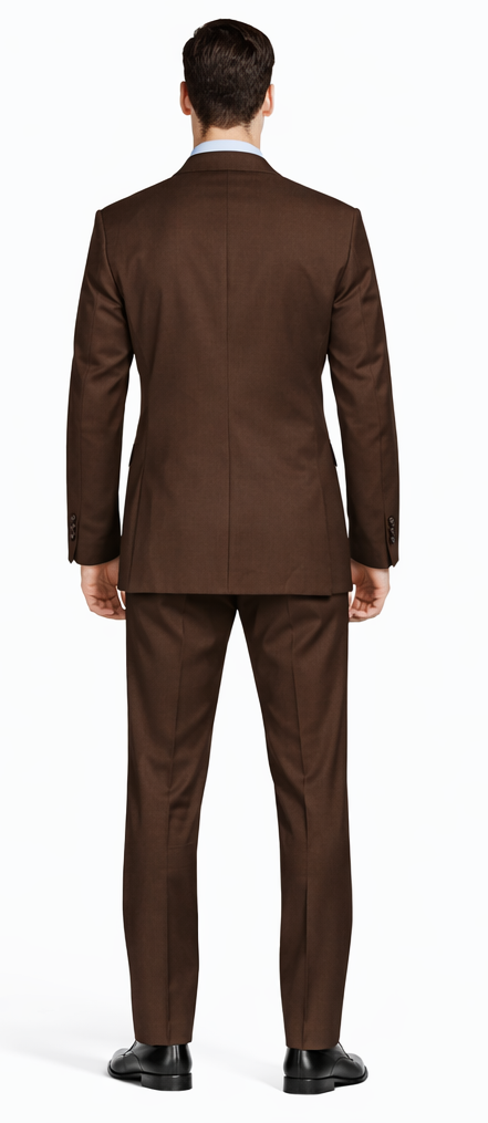 Mantoni Brown Two-Button Wool Suit
