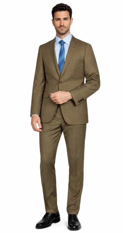 Mantoni Camel or Taupe Two-button Wool Suit
