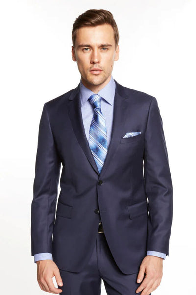 Mantoni Suit - Wool Suit - Business Suit Black Suit - Modern Fit 2 Buttons Style 9   - from alligatorwarehouse.com