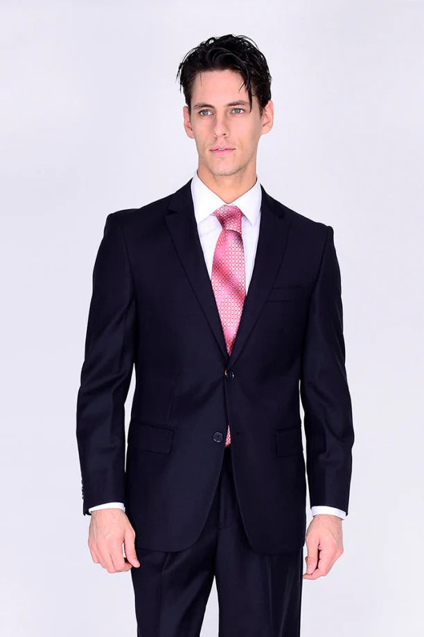 Tiglio Suit - Wool Suit - Business Suit Black Suit - Modern Fit 2 Buttons Style
