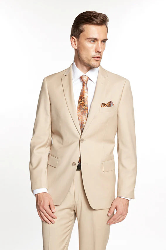 Tiglio Suit - Wool Suit - Business Suit Black Suit - Modern Fit 2 Buttons Style