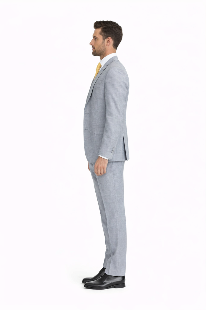 Tiglio Light Gray Suit for Men – Elegant Wedding and Business Formal Suit