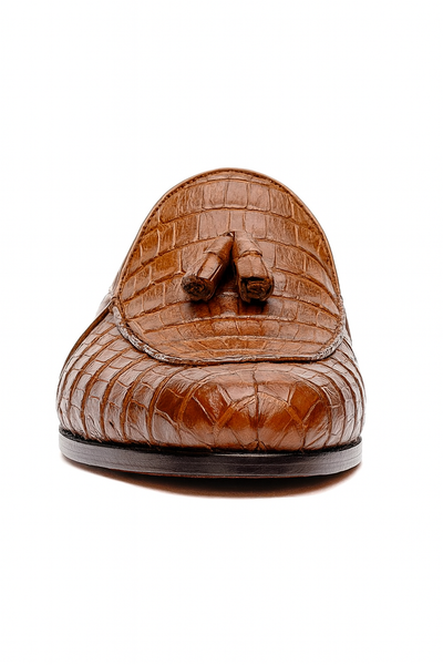 Marco Di Milano Bianchi Bay Apache Caiman Crocodile Tassel Loafers 7 BIANCHI_CAIMAN FUSCUS_BAY APACHE_8  - from alligatorwarehouse.com