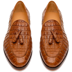 Marco Di Milano Bianchi Bay Apache Caiman Crocodile Tassel Loafers