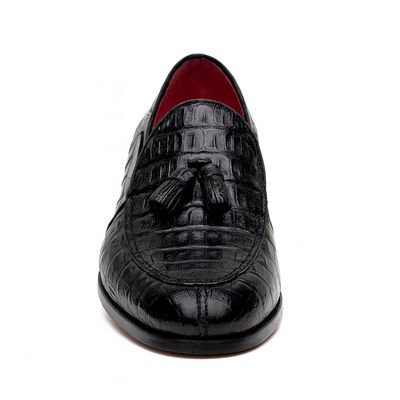 Marco Di Milano Bianchi Black Caiman Crocodile Tassel Loafers 7 BIANCHI_CAIMAN FUSCUS_BLACK_8  - from alligatorwarehouse.com