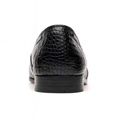 Marco Di Milano Bianchi Black Caiman Crocodile Tassel Loafers 8 BIANCHI_CAIMAN FUSCUS_BLACK_8  - from alligatorwarehouse.com