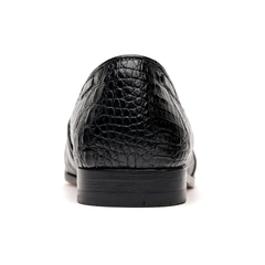 Marco Di Milano Bianchi Black Caiman Crocodile Tassel Loafers