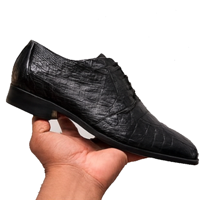 Marco Di Milano Cancun Black Caiman Crocodile Derby Shoes 6 CANCUN_CAIMAN FUSCUS_BLACK_8.5  - from alligatorwarehouse.com