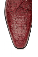Marco Di Milano Luigi Wine Caiman Crocodile Monk Strap Dress Shoes
