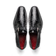 Marco Di Milano Mens Black Caiman Monk Strap Shoes Rovigo