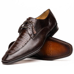 Marco Di Milano Brown  Crocodile Lizard Shoes Monkstrap Toluca