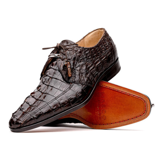 Marco Di Milano Men's Brown Hornback Exotic Shoes Bike Toe Cancun