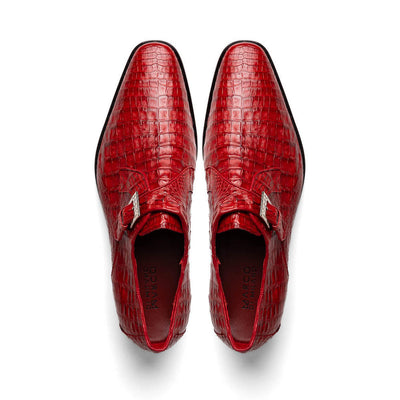 Marco Di Milano Mens Red  Caiman Gator Dress Shoes Rovigo