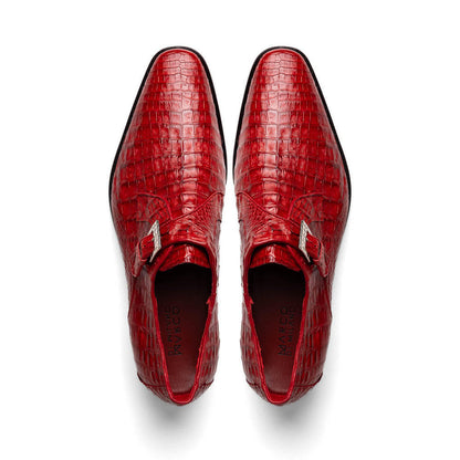 Marco Di Milano Mens Red  Caiman Gator Dress Shoes Rovigo