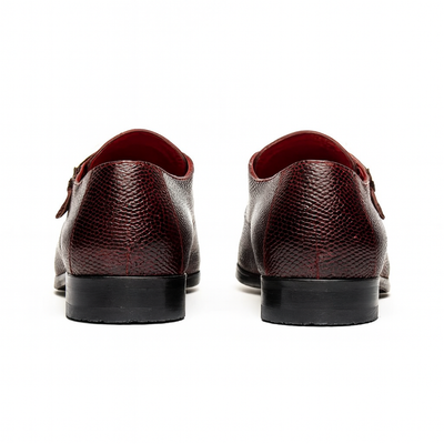 Marco Di Milano Toluca Men's Shoes Wine Exotic Crocodile & Lizard Monk Strap 8 TOLUCA_CAIMAN FUS-LIZ RING_WINE_8  - from alligatorwarehouse.com