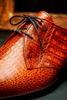 Marco Milano Exotic Caiman Shoes Cognac Gator Derby Lacio 8 LACIO_CAIMAN FUSCUS_COGNAC (BRANDY)_8.5  - from alligatorwarehouse.com