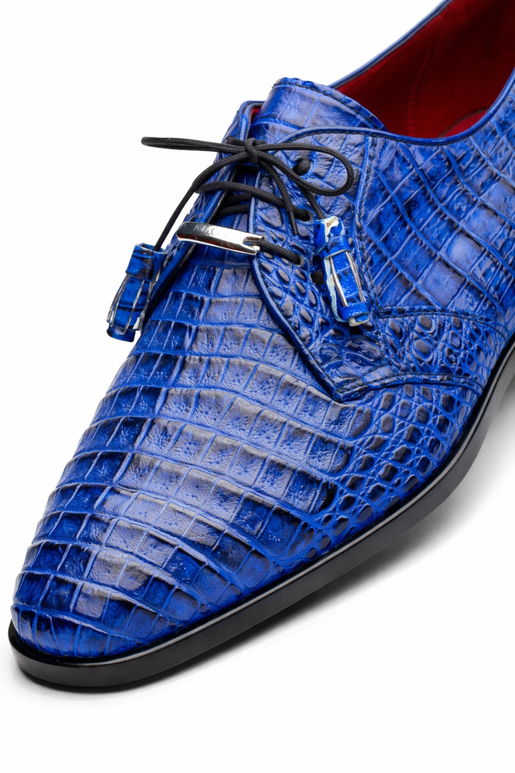 J Toe Cowboy Boots - J Toe Western Boots - Marco Milano Exotic Caiman Shoes Electric Blue Gator Derby Lacio