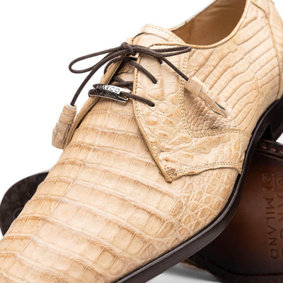 Marco Milano Exotic Caiman Shoes Oryx Tan Gator Derby Lacio 2 LACIO_CAIMAN FUSCUS_ORIX_8  - from alligatorwarehouse.com