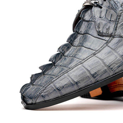 Marco Milano Exotic  Shoes  Grey Hornback  Dress Shoe Cancun 1 CANCUN_CAIMAN FUSCUS_GRAY_9.5  - from alligatorwarehouse.com