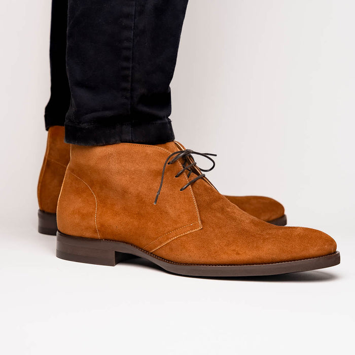 Zelli Marco Italian Suede Chukka Boots in Tobacco for Style and Comfort