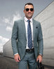 Statement Men's 2-Piece Big & Tall 100% Wool Fashion Suit – Textured Plaid Pattern 3 MATARI-BG-BLUE-56R  - from alligatorwarehouse.com