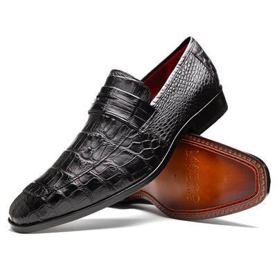 Marco Di Milano Matteo Black Alligator Penny Loafer 2 MATTEO_ALLIGATOR_BLACK_8  - from alligatorwarehouse.com