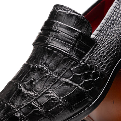 Marco Di Milano Matteo Black Alligator Penny Loafer 4 MATTEO_ALLIGATOR_BLACK_8  - from alligatorwarehouse.com