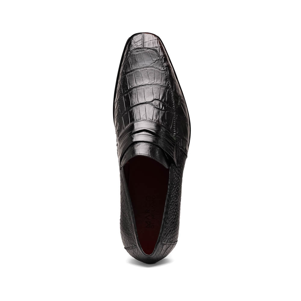 Marco Di Milano Matteo Alligator Penny Loafers Black