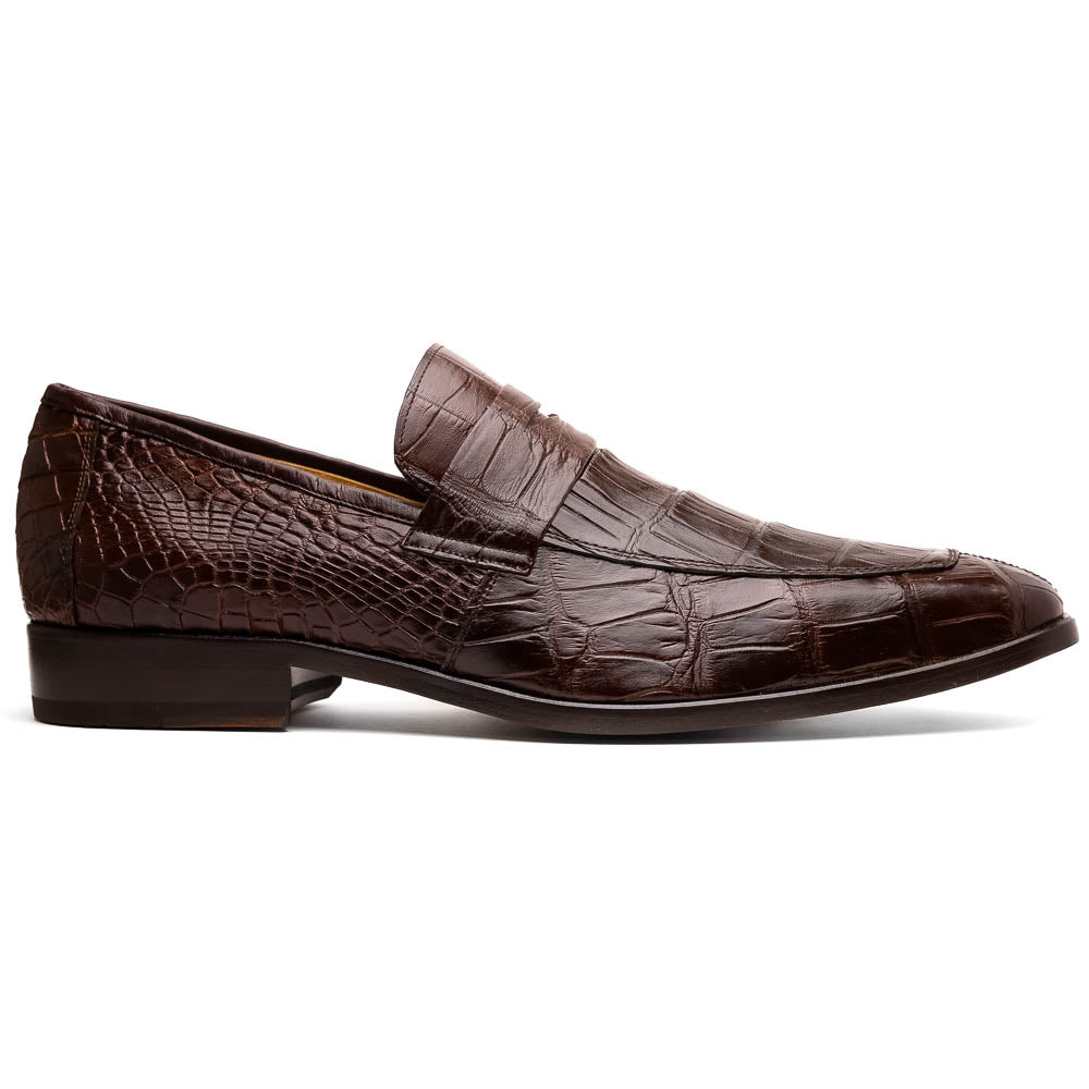 Marco Di Milano Matteo Alligator Penny Loafers Brown