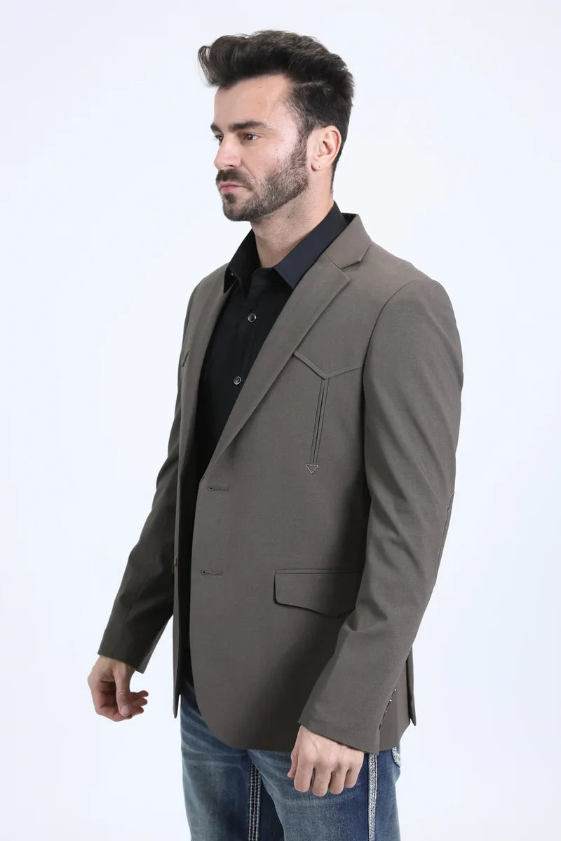 Mens Dark Brown Western Blazer – Cowboy Formal Suit